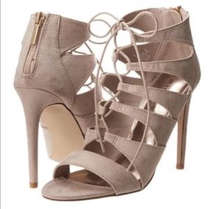 Madden Girl Lace Up Heels In Nude